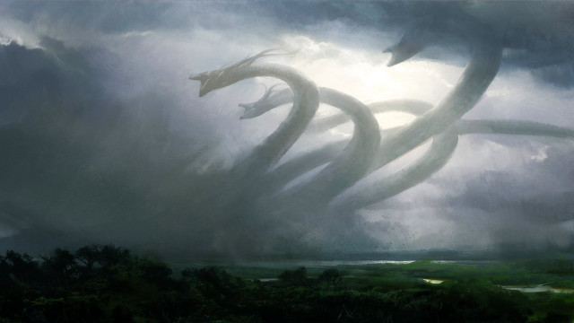 Giant sky snake clouds river free wallpaper - medium preview image