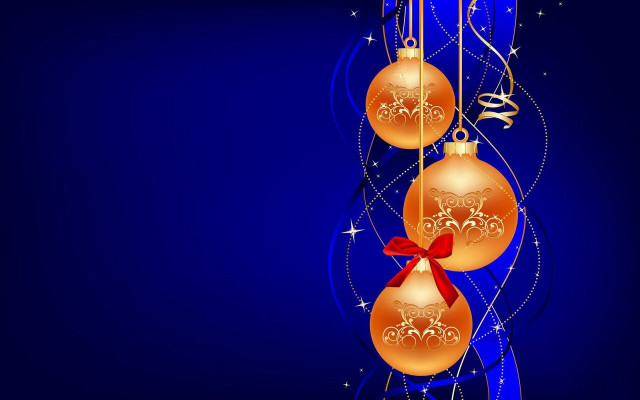 Blue background christmas ornaments red free wallpaper - medium preview image