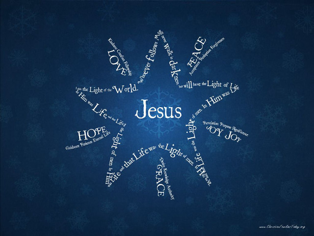 Snowflake jesus blue background snowflakes free wallpaper - medium preview image