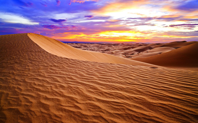 Sunset desert sand dunes blue free wallpaper - medium preview image