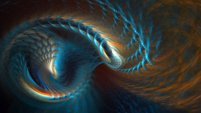 Blue orange swirly glowing monster free wallpaper - medium preview image