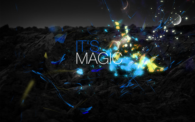 Black white photo magic blue free wallpaper - medium preview image