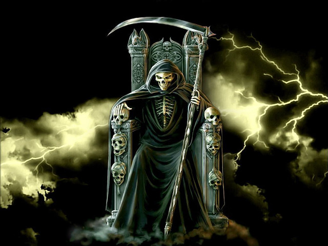 Skeleton throne scepter sitting hand #2 free wallpaper - medium preview image
