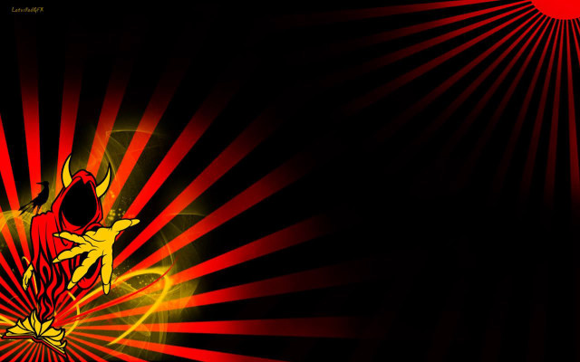 Red yellow demon face starburst free wallpaper - medium preview image