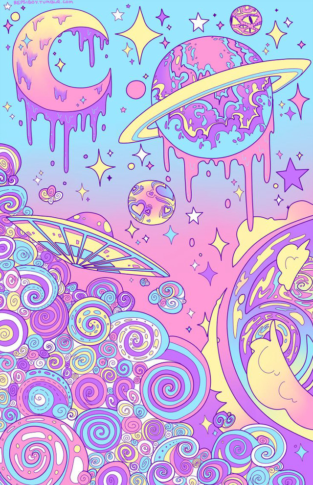 Psychedelic galaxy cloudy night sky free wallpaper - medium preview image