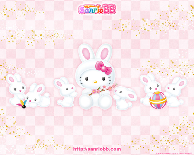 Hello kitty bunnies bunny egg free wallpaper - medium preview image