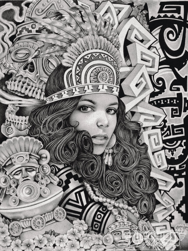 Woman hat skull drawing art free wallpaper - medium preview image
