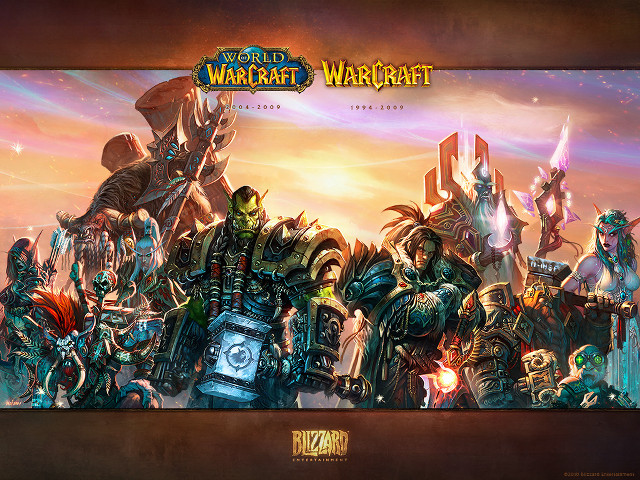 Warcraft characters sunset background warcraft free wallpaper - medium preview image