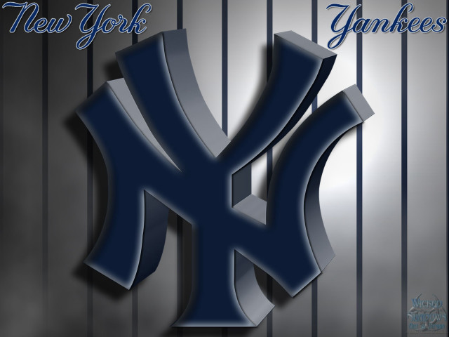 Yankees logo metal background blue free wallpaper - medium preview image