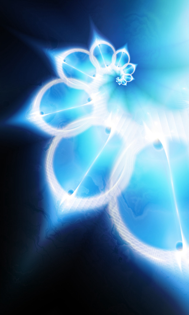 Blue flower black background white free wallpaper - medium preview image