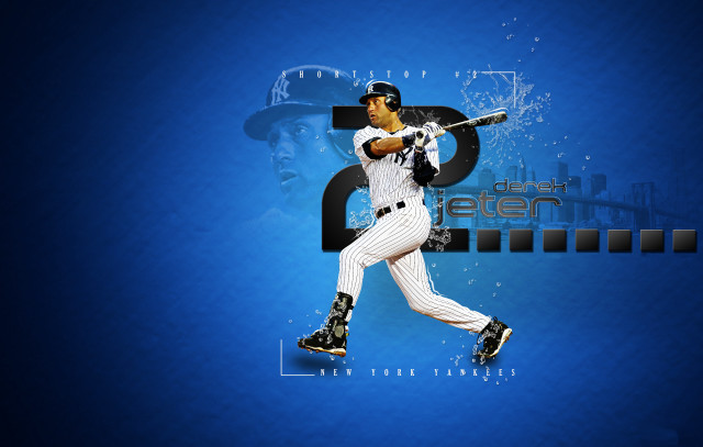 Baseball player swinging blue background free wallpaper - medium preview image