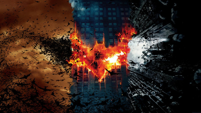 Batman cityscape bats autumn fire free wallpaper - medium preview image