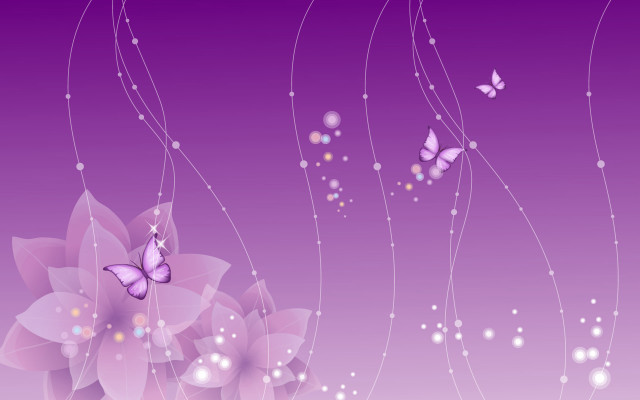 Purple background butterflies flowers white free wallpaper - medium preview image