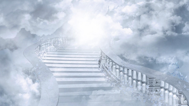 Stairway sky clouds dreamy journey free wallpaper - medium preview image