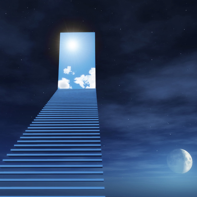 Stairway bright light moon astronaut free wallpaper - medium preview image
