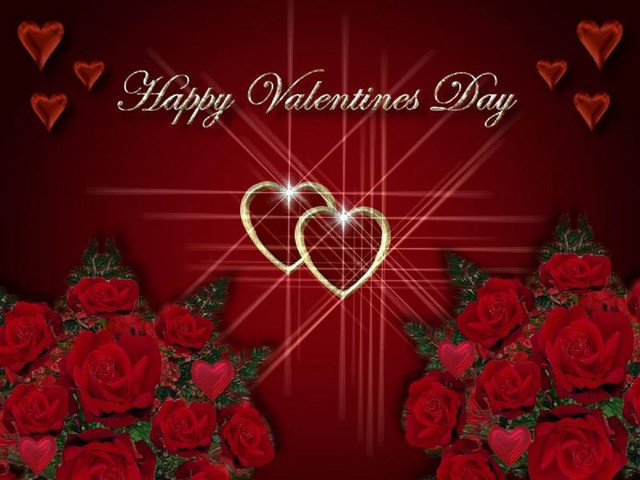 Valentines day card hearts roses free wallpaper - medium preview image