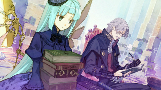Anime characters bench book sword free wallpaper - medium preview image