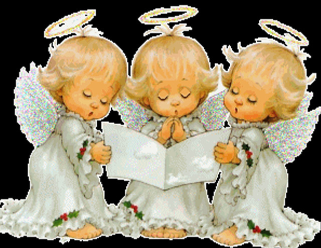 Three angels reading book together free wallpaper - medium preview image