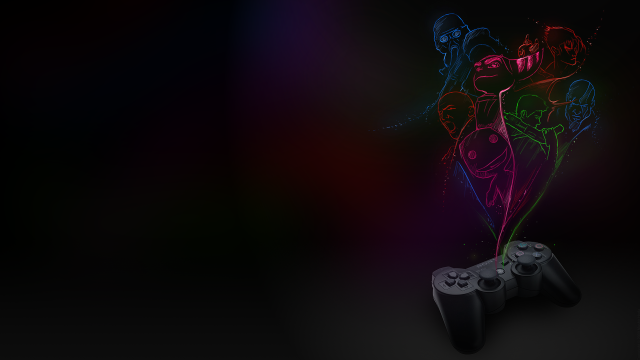 Video game controller neon background free wallpaper - medium preview image