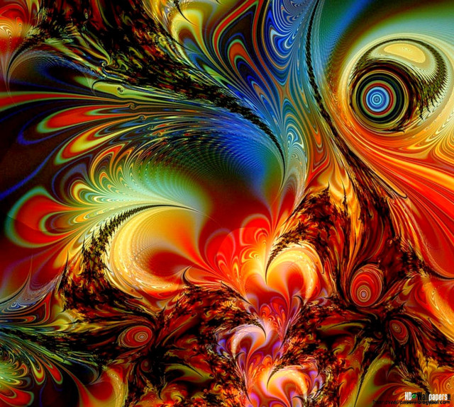 Colorful abstract painting spiral design #2 free wallpaper - medium preview image