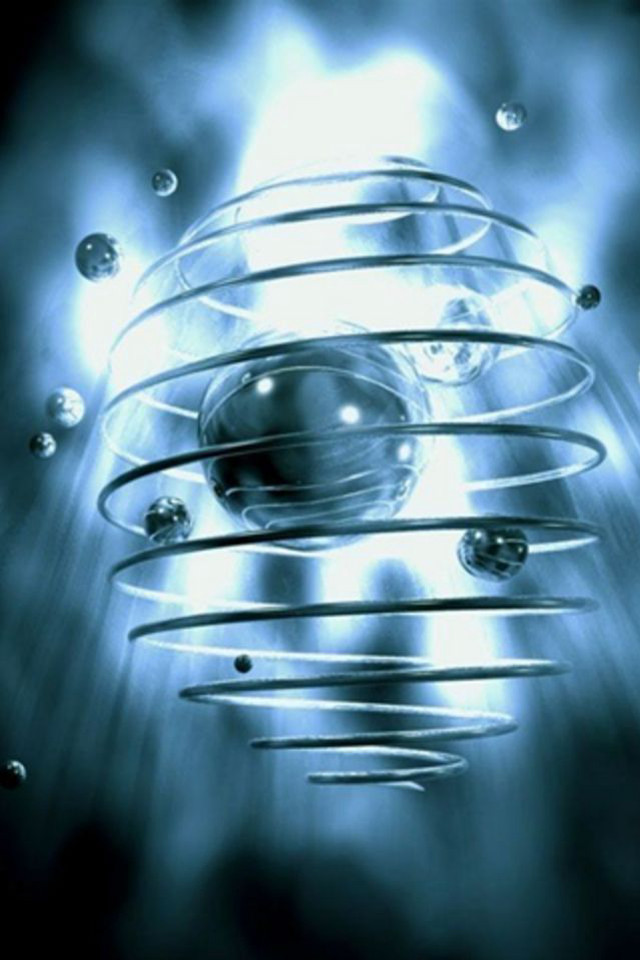 Blue space station objects bubbles free wallpaper - medium preview image