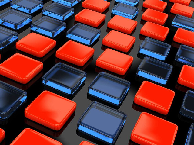 Red blue squares black surface free wallpaper - medium preview image