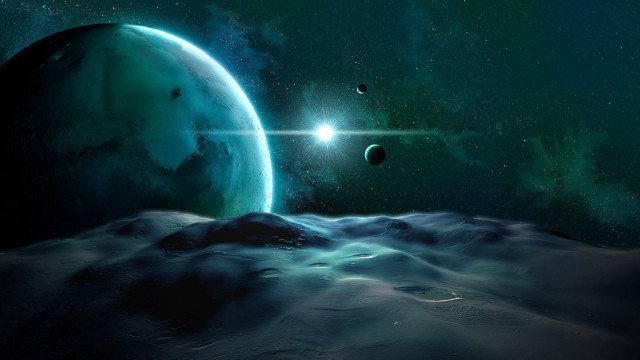 Space planet star horizon moon #3 free wallpaper - medium preview image