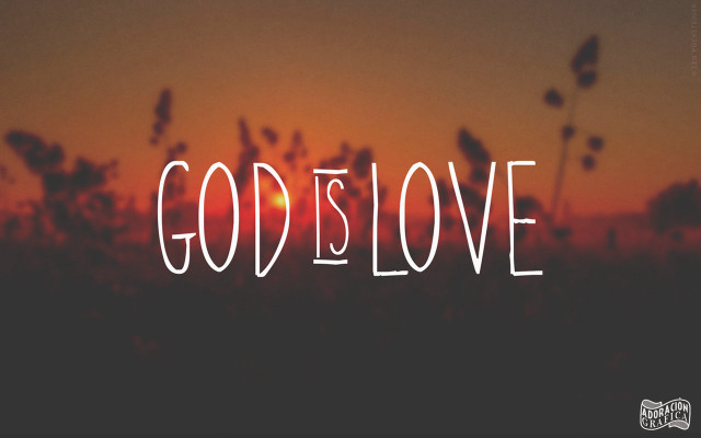 God is love sunset silhouette free wallpaper - medium preview image