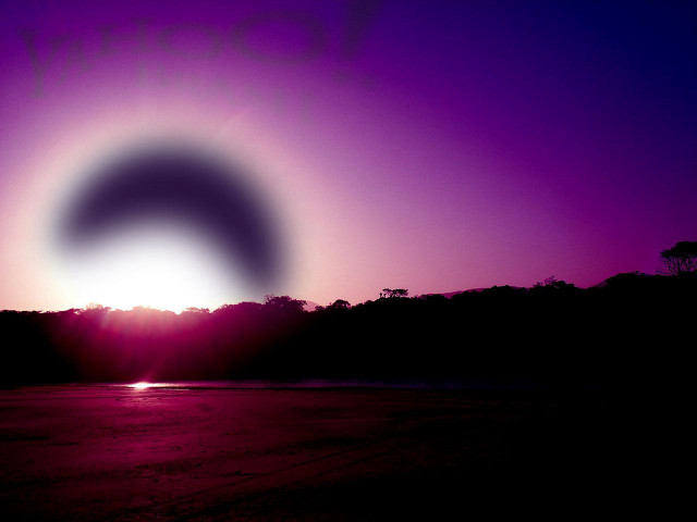 Sunset black white ring sky free wallpaper - medium preview image