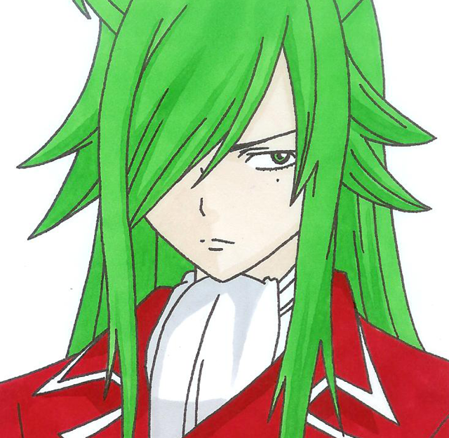 Green hair red jacket person free wallpaper - medium preview image