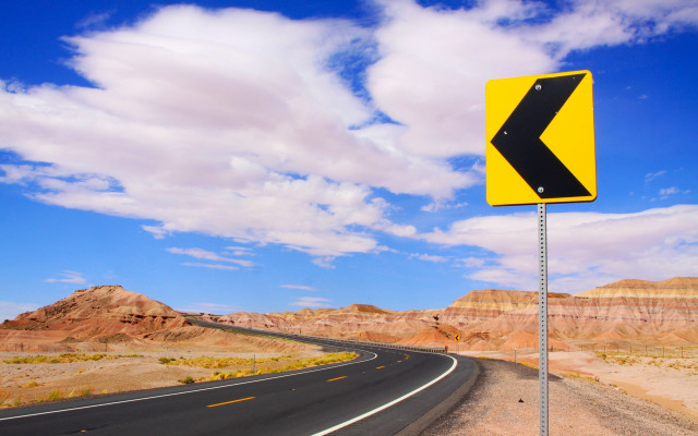 Yellow black sign desert sky free wallpaper - medium preview image