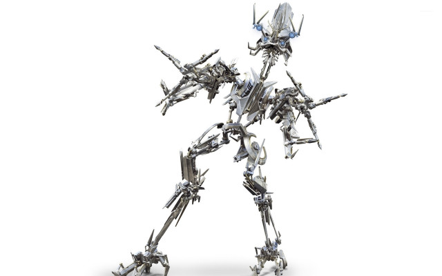 Robot standing gun white background free wallpaper - medium preview image