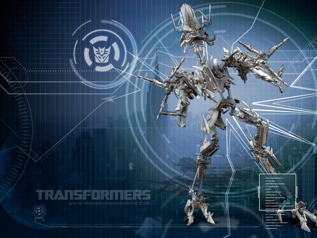 Futuristic robot blue background white free wallpaper - medium preview image