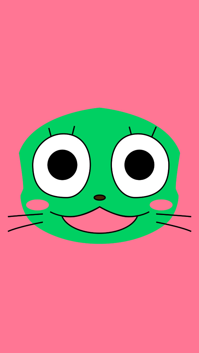 Green cat big eyes pink free wallpaper - medium preview image