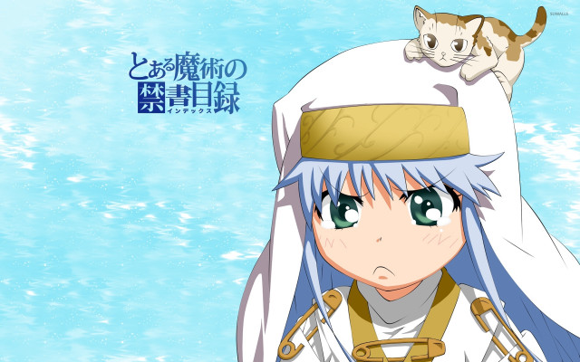 Cat on head cartoon woman free wallpaper - medium preview image