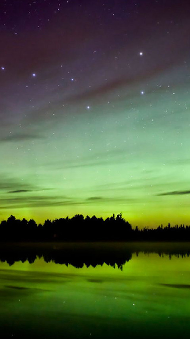 Green purple sky lake trees free wallpaper - medium preview image