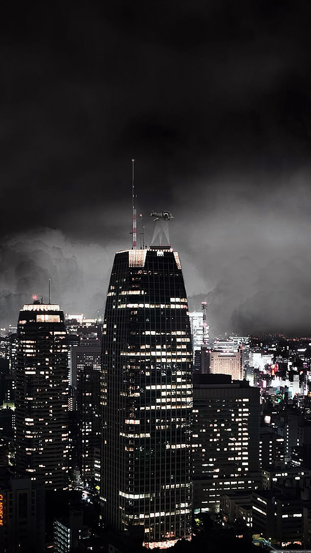City skyline dark sky clouds #4 free wallpaper - medium preview image