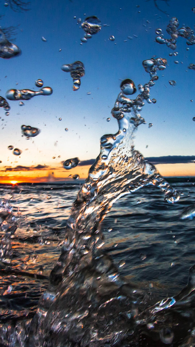 Ocean sunset wave water view free wallpaper - medium preview image