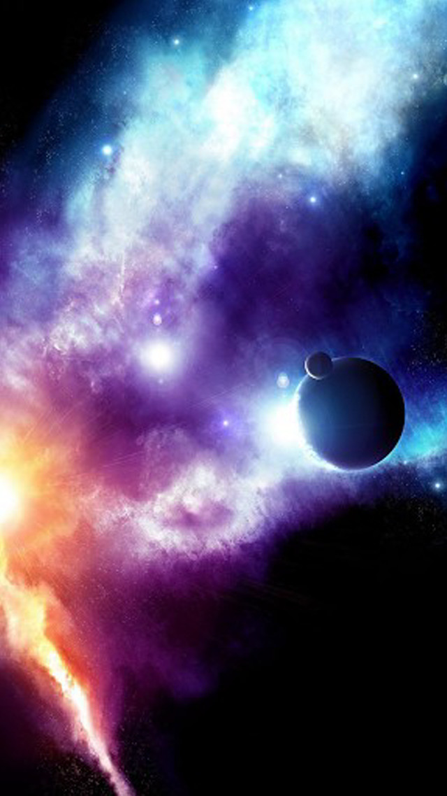 Colorful space scene star planet free wallpaper - medium preview image