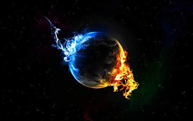 Fireball blue flame dark sky #2 free wallpaper - medium preview image