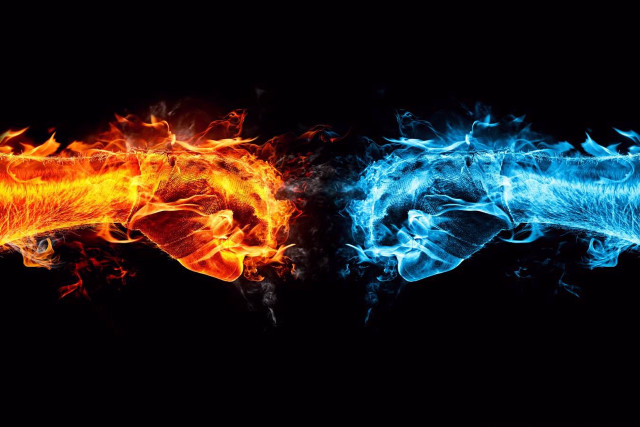 Fire ice dual flame glow free wallpaper - medium preview image