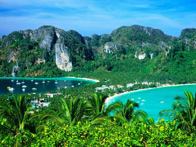 Tropical island lagoon beach palm #2 free wallpaper - medium preview image