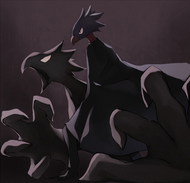 Cartoon black bird red beak free wallpaper - medium preview image