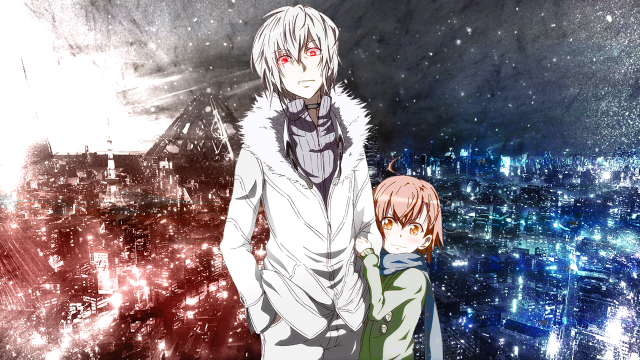 Anime couple cityscape stars background free wallpaper - medium preview image