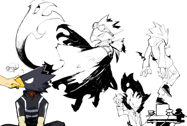 Person bird head arm drawing free wallpaper - medium preview image
