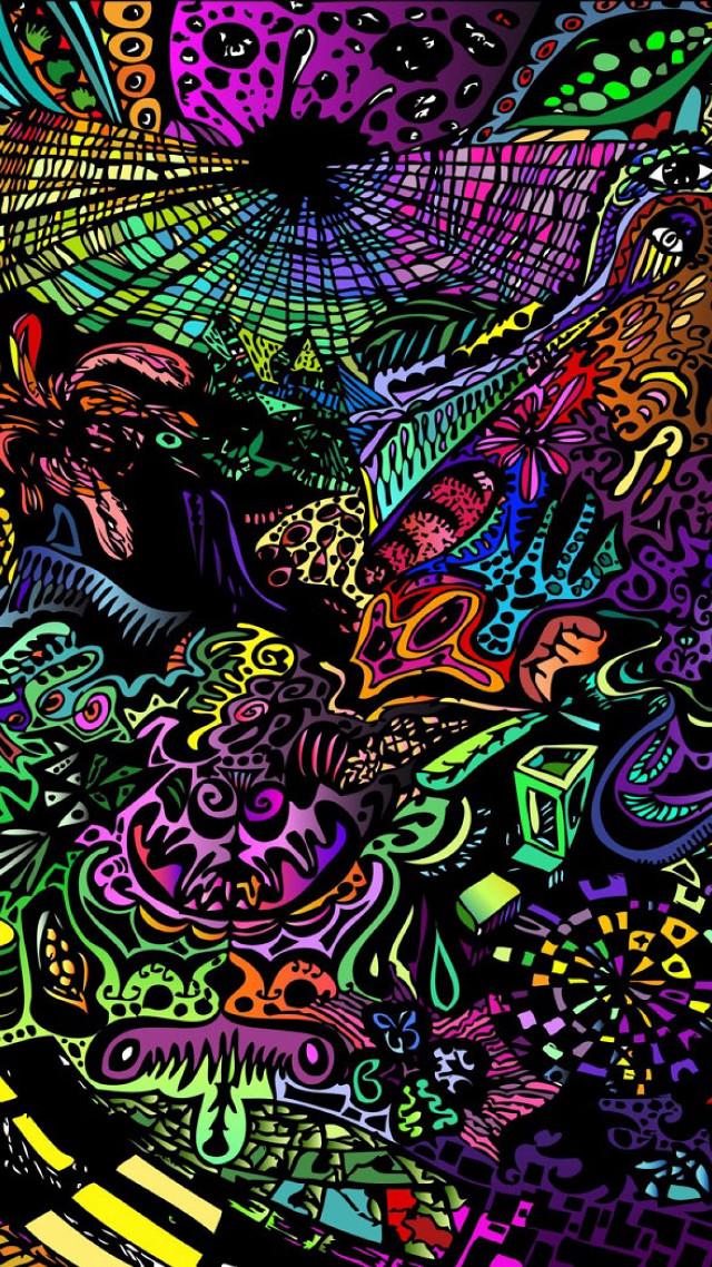 Colorful abstract painting vibrant shapes #4 free wallpaper - medium preview image