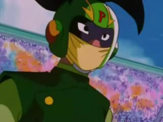 Cartoon character helmet green outfit free wallpaper - medium preview image