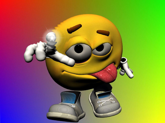 Smiley tongue tennis shoes gradient free wallpaper - medium preview image