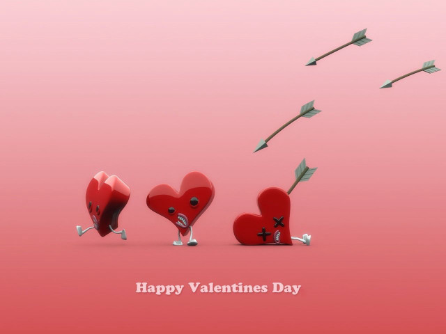 Hearts arrows flying air couple free wallpaper - medium preview image