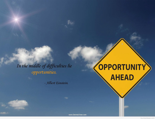 Yellow sign opportunity ahead image free wallpaper - medium preview image